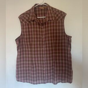 Wrangler XXL sleeveless button down plaid sleeveless snap buttons western Dutton